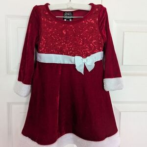 Pink Velvet Red Kids Formal Dress